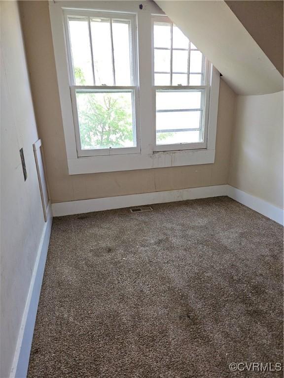 302 N High St, Blackstone, VA 23824 - additional living space featuring healthy amount of natural light, carpet flooring, and vaulted ceiling