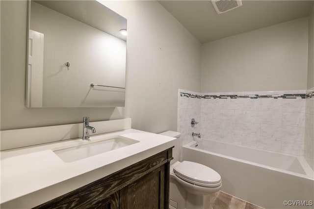 1396 Gray Fox Rd, Goochland, VA 23103 - full bathroom with toilet, a tub, vanity, and wood finished floors