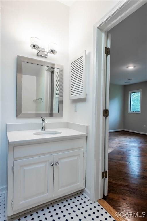 1396 Gray Fox Rd, Goochland, VA 23103 - bathroom with vanity and wood finished floors
