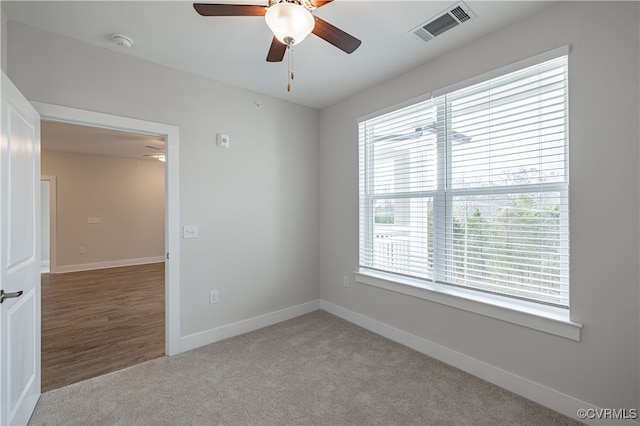 10530 Stony Bluff Dr Unit 305, Ashland, VA 23005 - unfurnished room featuring ceiling fan, a smoke detector, baseboards, and light colored carpet