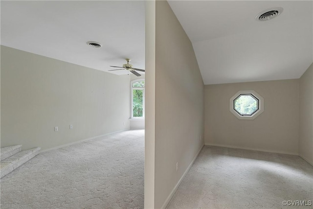 8831 Whistling Swan Rd, Chesterfield, VA 23838 - carpeted empty room featuring a ceiling fan, lofted ceiling, and baseboards