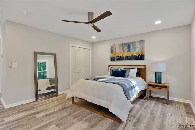 11202 Heathstead Rd, Chester, VA 23831 - bedroom featuring wood finished floors, baseboards, a closet, and recessed lighting