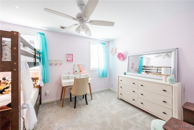 12109 Jamieson Pl, Henrico, VA 23059 - office featuring light carpet, ceiling fan, and baseboards