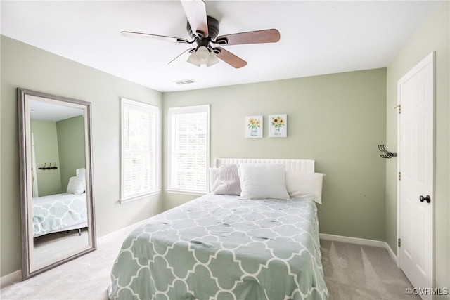 12109 Jamieson Pl, Henrico, VA 23059 - bedroom featuring light carpet, baseboards, and ceiling fan