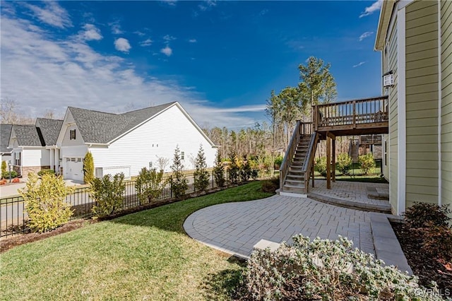 18160 Sagamore Dr, Chesterfield, VA 23120 - view of yard featuring stairway, a patio, and a deck