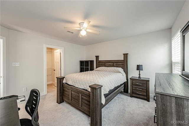 18160 Sagamore Dr, Chesterfield, VA 23120 - bedroom with light colored carpet, a desk, baseboards, and ceiling fan