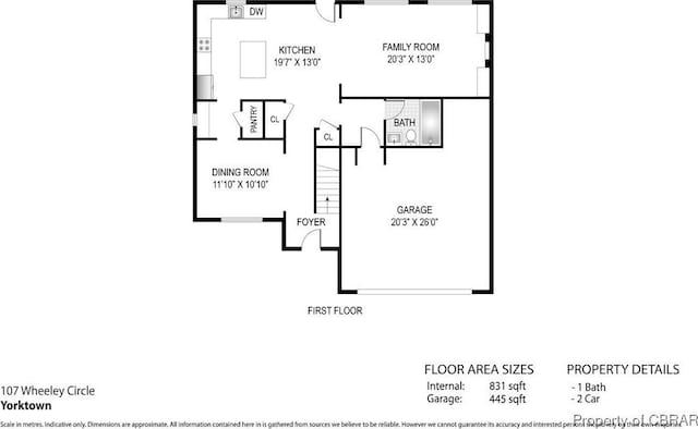 107 Wheeley Cir, Yorktown, VA 23693 - property floor plan