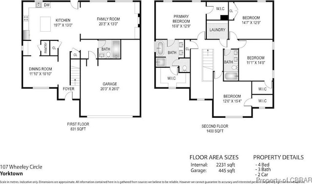 107 Wheeley Cir, Yorktown, VA 23693 - floor plan / room layout