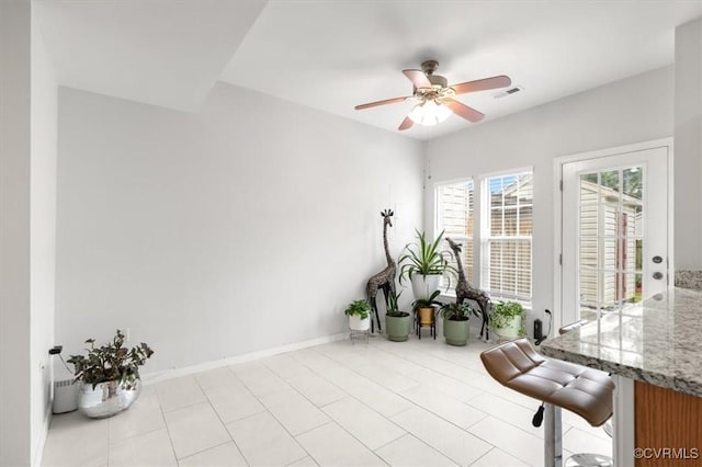 2603 Mountainberry Ct, Glen Allen, VA 23060 - living area with a ceiling fan, baseboards, and light tile patterned flooring