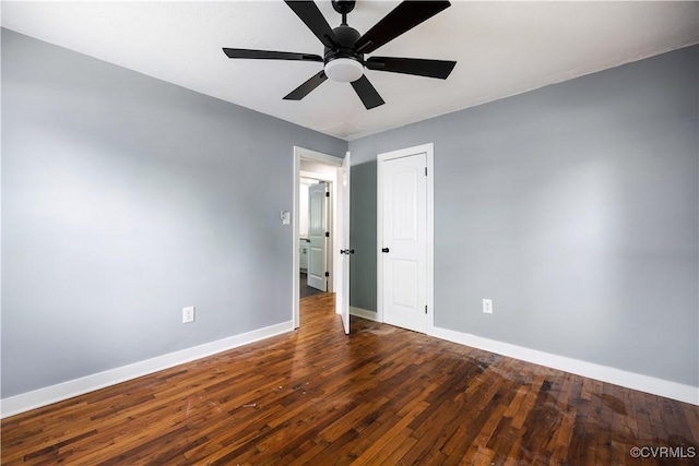 317 Cedar Ln, Hopewell, VA 23860 - empty room featuring baseboards, wood finished floors, and ceiling fan
