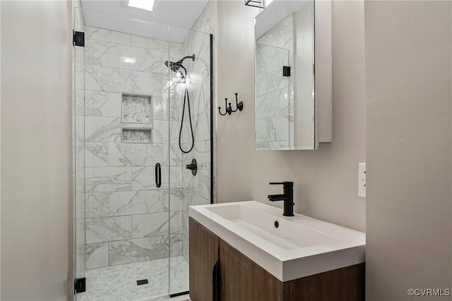 4719 W Grace St, Richmond, VA 23230 - full bathroom featuring vanity and a shower stall