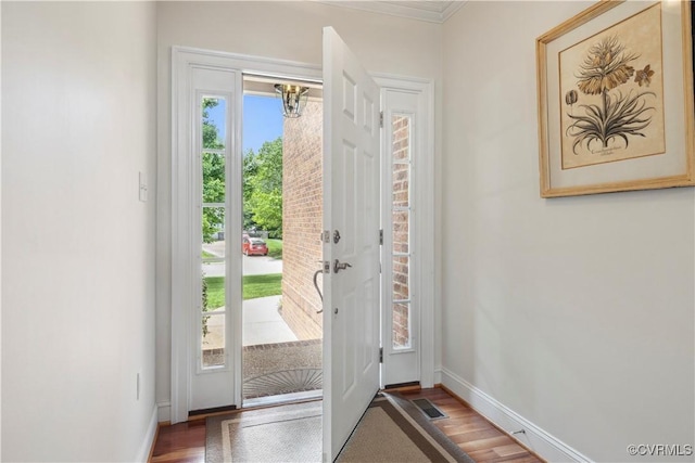 14109 Rigney Dr, Midlothian, VA 23113 - foyer featuring baseboards and wood finished floors