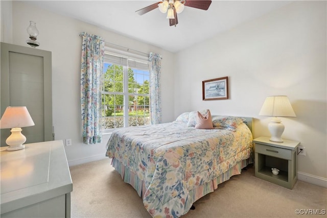 14109 Rigney Dr, Midlothian, VA 23113 - bedroom featuring light carpet, baseboards, and a ceiling fan