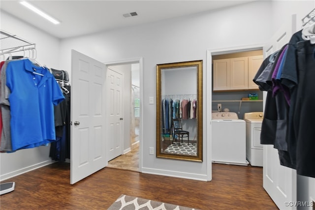 13524 Thomaswoods Ln, Ashland, VA 23005 - spacious closet featuring washing machine and clothes dryer and wood finished floors