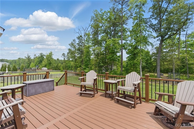 13524 Thomaswoods Ln, Ashland, VA 23005 - wooden deck with view of wooded area