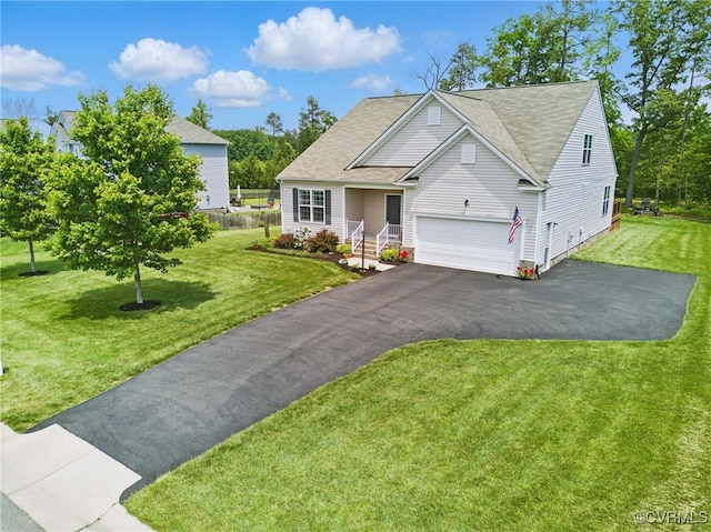 13524 Thomaswoods Ln, Ashland, VA 23005 - traditional-style home with asphalt driveway, a front yard, and a shingled roof