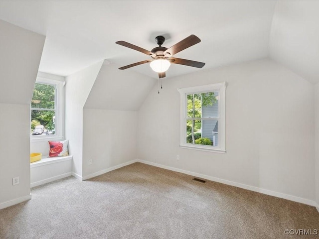 2004 Deer Meadow Ct, Chesterfield, VA 23112 - bonus room with vaulted ceiling, carpet floors, a ceiling fan, and baseboards