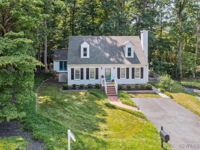 2004 Deer Meadow Ct, Chesterfield, VA 23112 - cape cod house with asphalt driveway, a chimney, and a shingled roof