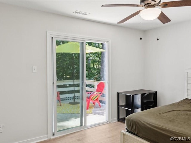 2004 Deer Meadow Ct, Chesterfield, VA 23112 - bedroom featuring access to outside, light wood-style flooring, and a ceiling fan
