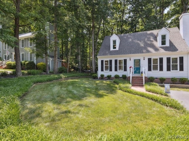 2004 Deer Meadow Ct, Chesterfield, VA 23112 - view of front of house featuring a front lawn, a chimney, and roof with shingles