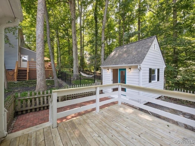 2004 Deer Meadow Ct, Chesterfield, VA 23112 - deck with an outbuilding and view of scattered trees