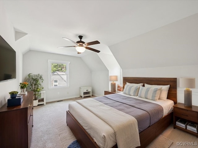 2004 Deer Meadow Ct, Chesterfield, VA 23112 - bedroom featuring light colored carpet, lofted ceiling, ceiling fan, and baseboards