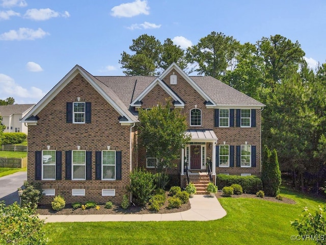 16300 Midnight Xing, Chesterfield, VA 23120 - view of front facade with brick siding and a front yard