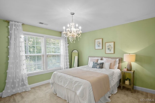 16300 Midnight Xing, Chesterfield, VA 23120 - carpeted bedroom with baseboards and a chandelier