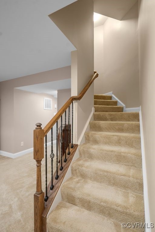 16300 Midnight Xing, Chesterfield, VA 23120 - staircase featuring carpet floors and baseboards