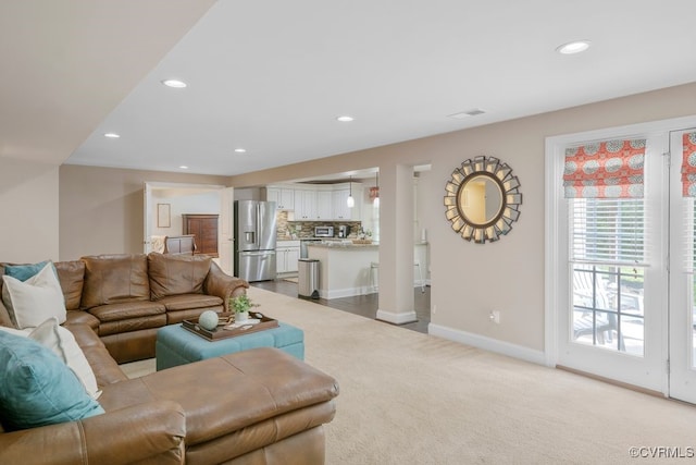 16300 Midnight Xing, Chesterfield, VA 23120 - living area with light carpet, recessed lighting, and baseboards