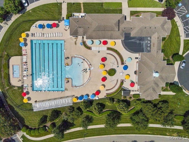 16300 Midnight Xing, Chesterfield, VA 23120 - aerial view of property and surrounding area with a pool