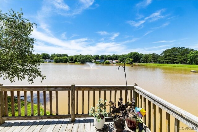14707 Inlet Ct, Chesterfield, VA 23832 - deck featuring a water view