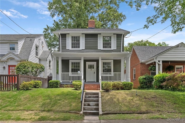 315 W 30th St, Richmond, VA 23225 - traditional style home with a chimney and a porch