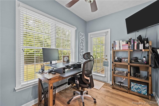 6304 Belroi Rd, Abingdon, VA 23061 - office featuring ceiling fan and wood finished floors