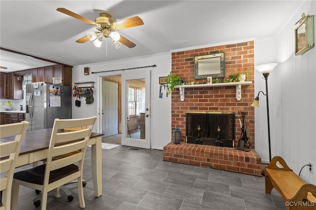 2721 Fawnwick Dr, Henrico, VA 23231 - dining space featuring crown molding and a ceiling fan