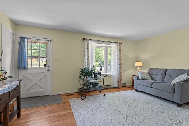 2721 Fawnwick Dr, Henrico, VA 23231 - living area with healthy amount of natural light, light wood-type flooring, and baseboards