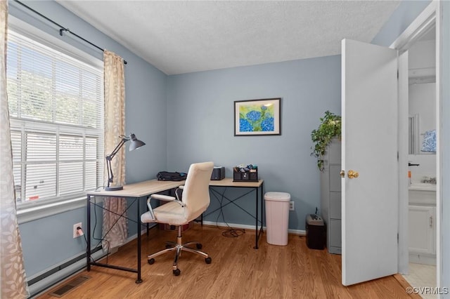 2721 Fawnwick Dr, Henrico, VA 23231 - office space featuring light wood-type flooring, baseboards, and a textured ceiling