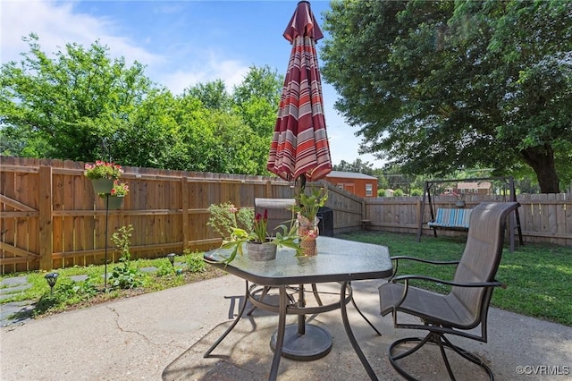 2721 Fawnwick Dr, Henrico, VA 23231 - fenced backyard featuring a patio area and outdoor dining space