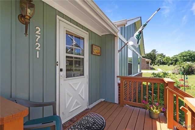 2721 Fawnwick Dr, Henrico, VA 23231 - view of exterior entry with board and batten siding