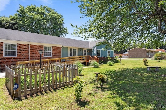 2721 Fawnwick Dr, Henrico, VA 23231 - back of property featuring board and batten siding, a deck, and brick siding
