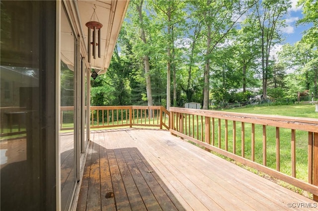 7708 Stonetree Dr, North Chesterfield, VA 23235 - deck featuring a lawn and view of scattered trees