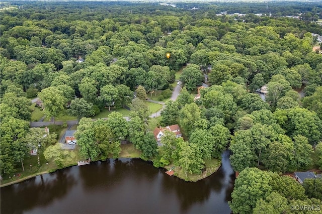 7708 Stonetree Dr, North Chesterfield, VA 23235 - aerial view of property and surrounding area with a large body of water and a forest