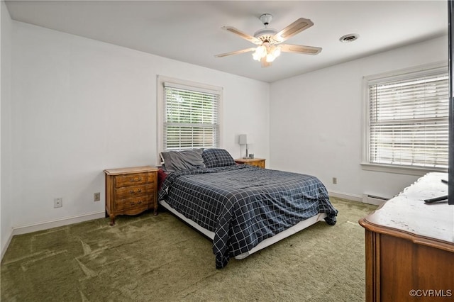 7708 Stonetree Dr, North Chesterfield, VA 23235 - bedroom featuring light colored carpet, baseboards, and a ceiling fan