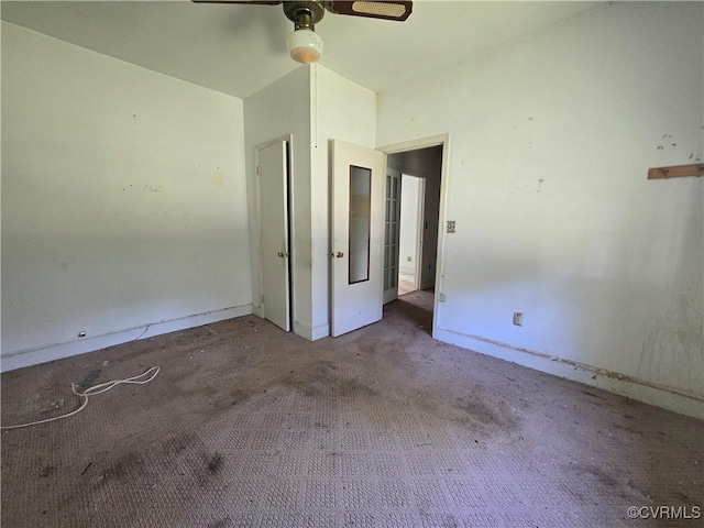 19614 Manson Church Rd, Mc Kenney, VA 23872 - unfurnished bedroom with baseboards, carpet floors, and ceiling fan