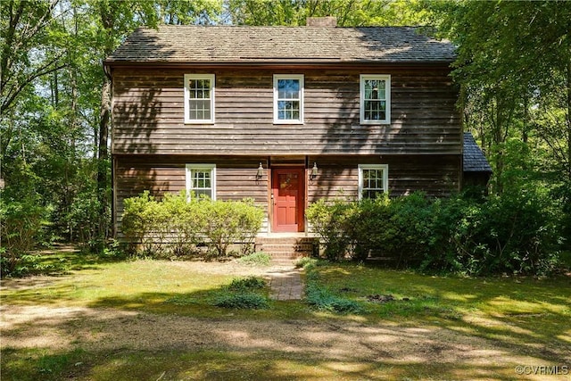 12416 Mount Hermon Rd, Ashland, VA 23005 - view of front of home with a chimney and a front lawn