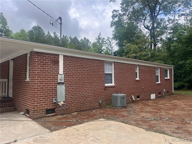 2720 Brunswick Rd, Emporia, VA 23847 - view of home's exterior featuring crawl space and central AC
