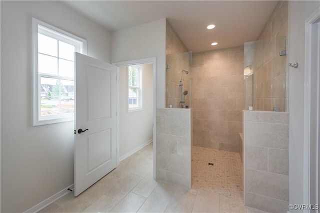 5142 Stavely Rd, Chester, VA 23831 - full bathroom with a walk in shower, recessed lighting, baseboards, and tile patterned flooring