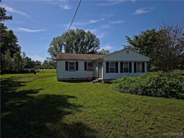 2446 Mantua Rd, Stevensville, VA 23161 - view of front of home with a front yard, entry steps, and crawl space