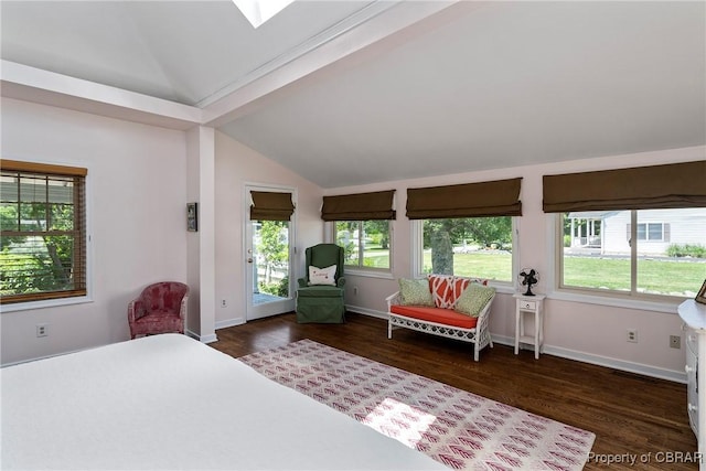 20 Winstead Dr, Irvington, VA 22480 - bedroom featuring lofted ceiling, wood finished floors, multiple windows, baseboards, and a skylight