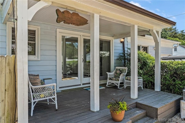 20 Winstead Dr, Irvington, VA 22480 - wooden deck with french doors